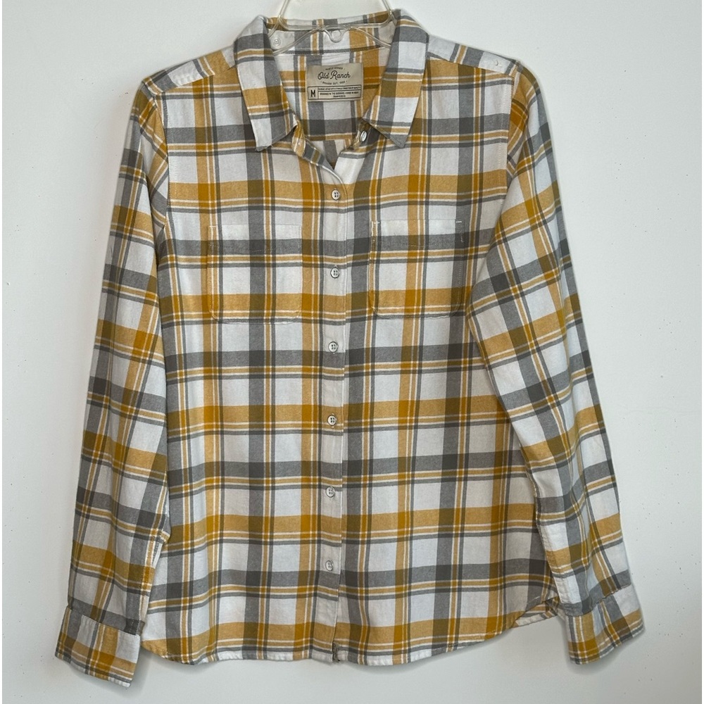 Old Ranch Long Sleeve Flannel‎ Shirt Sz M
